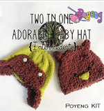 KIT Reguler: Two Adorable Baby Hat Knitting Kit